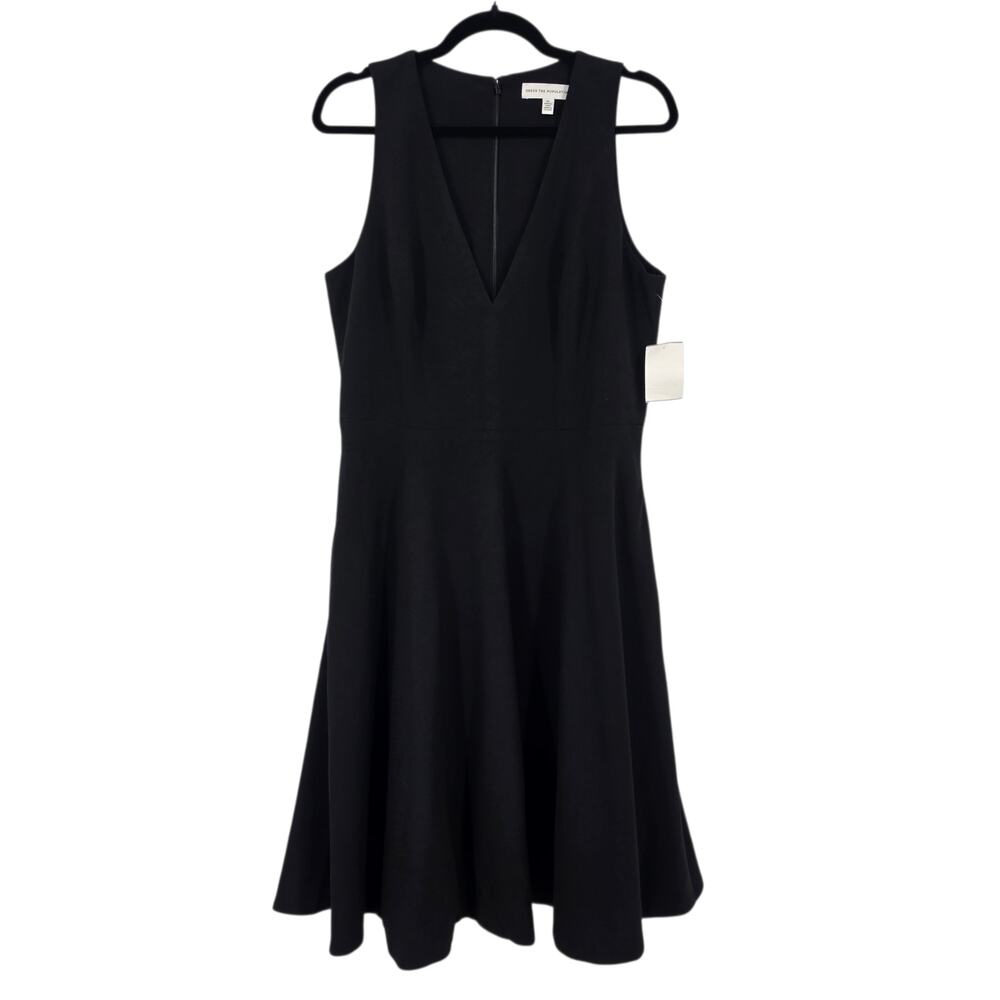 NWT Dress The Population Black Catalina VNeck Fit & Flare Cocktail Dress Size XL